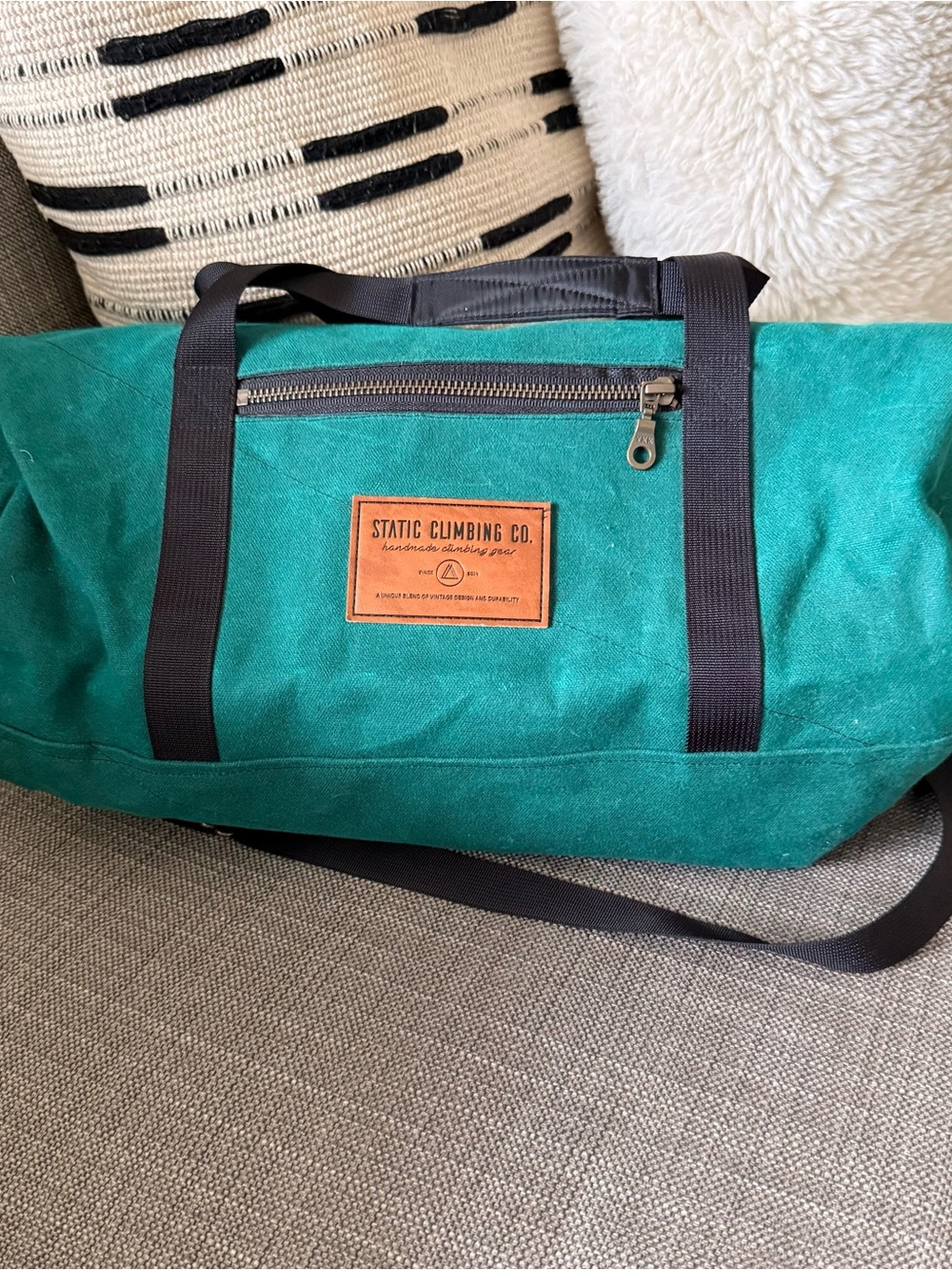 Static Climbing Emerald Green Waxed Canvas 16" Mini Duffel
